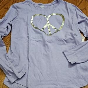 Old Navy Lavender Long Sleeve with Silver Peace Sign
